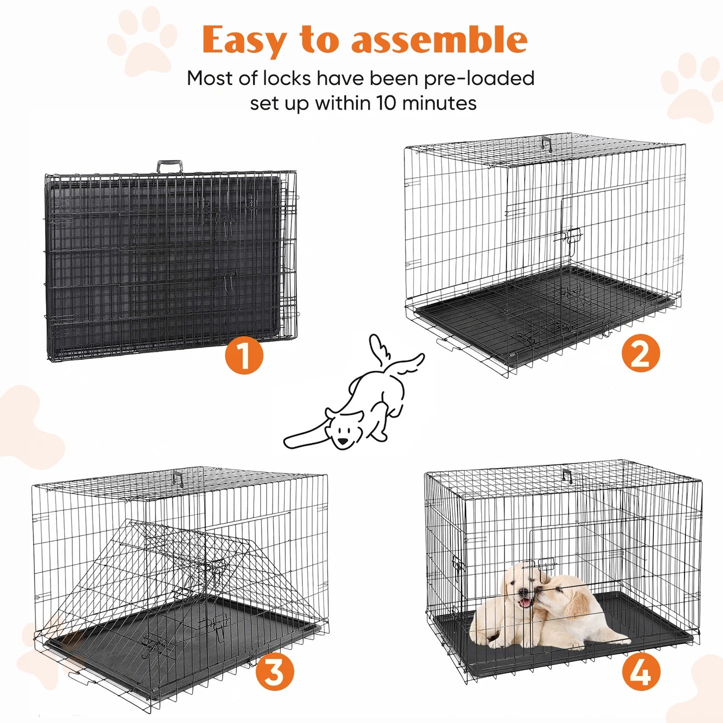 Folding Metal Wire Dog Cage