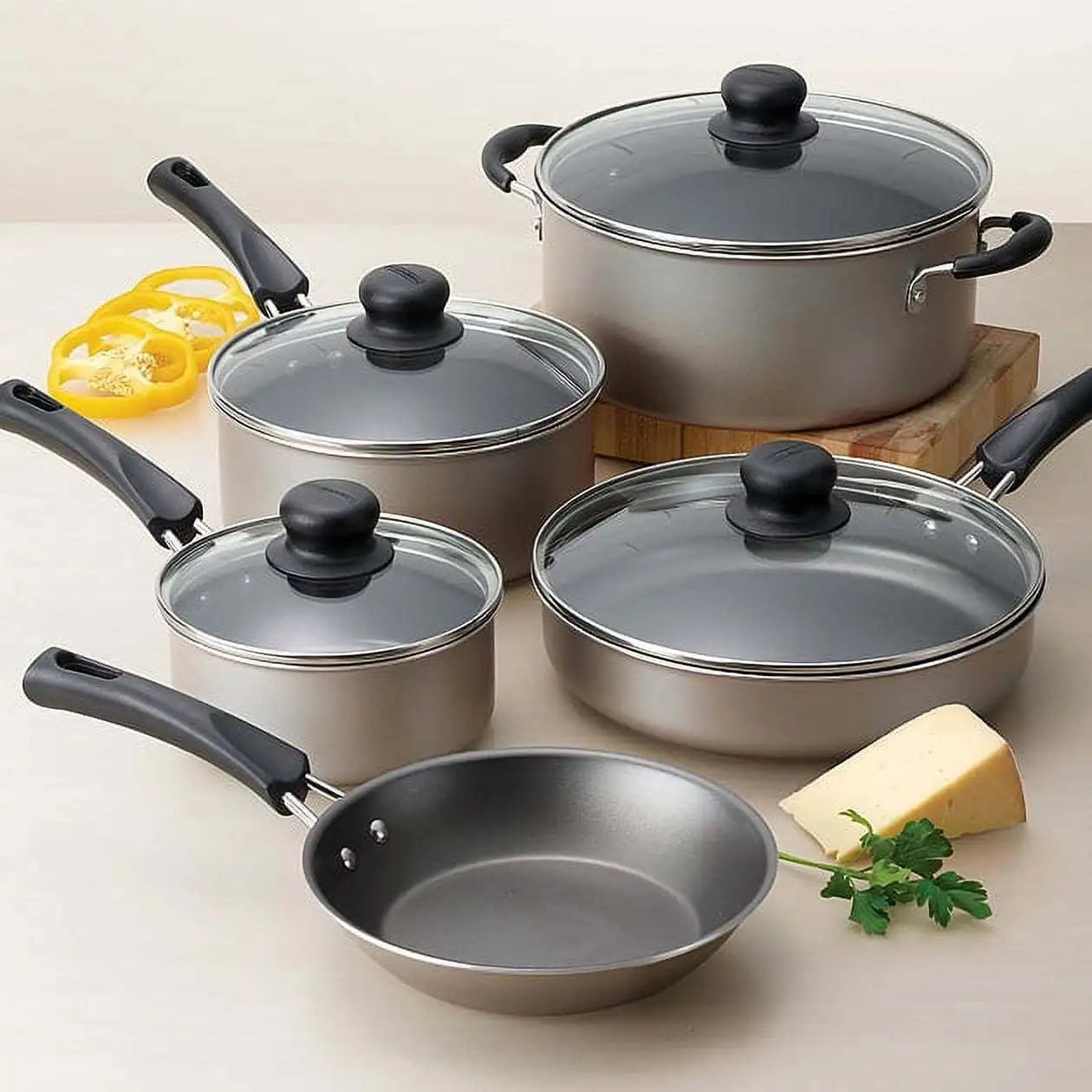 Non-stick Cookware champagne lightweight set