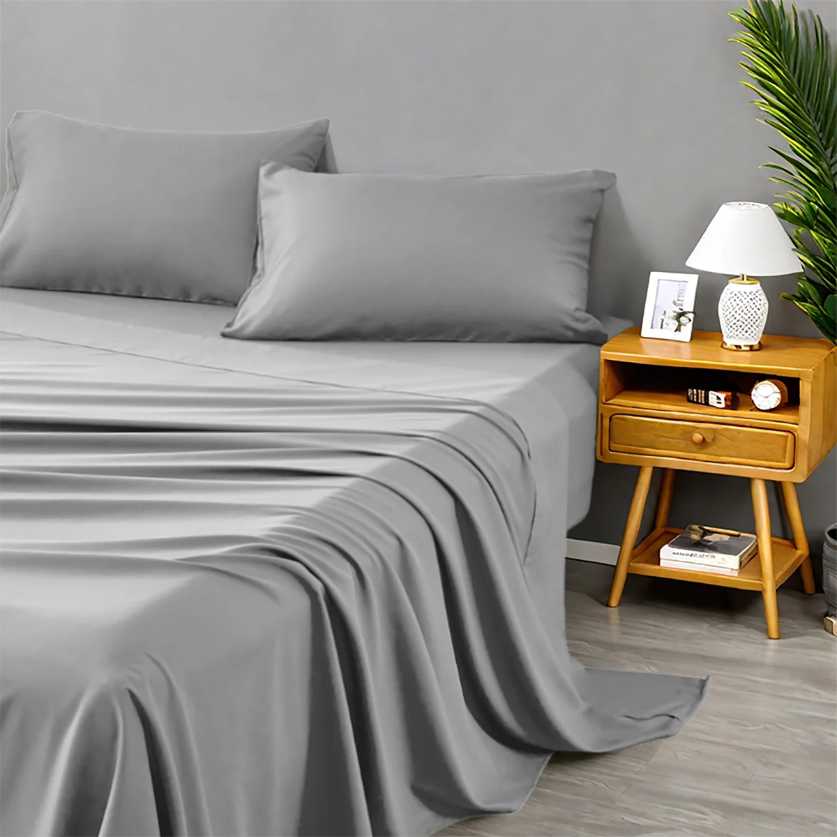 Soft Solid Color Fashionable Home Bedding Set