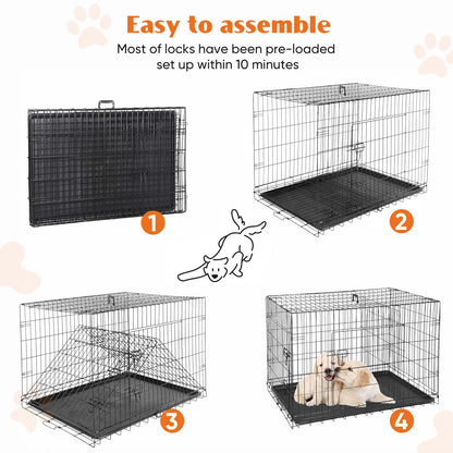Folding Metal Wire Dog Cage