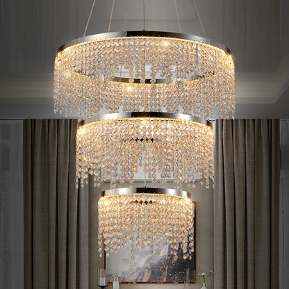 23.6-inch Crystal Dimmable Luxury Round Chandelier