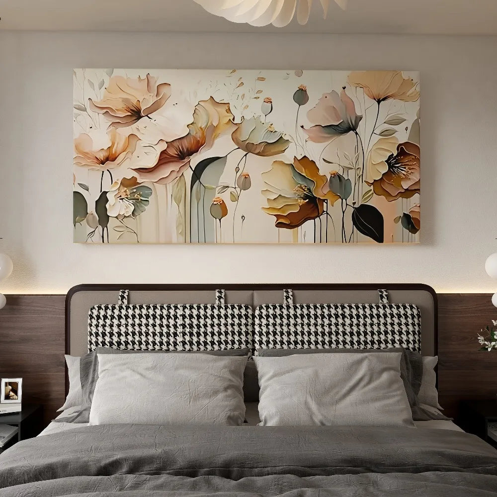 Flowy Petal And Leaf Floral Canvas Art