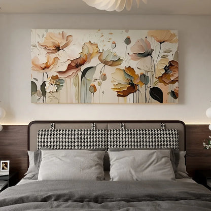 Flowy Petal And Leaf Floral Canvas Art