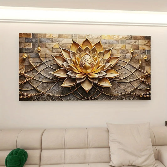 Black Gold Floral Canvas Art
