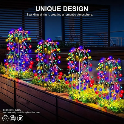 4Pack 680LED Christmas Solar Firecracker Outdoor Lights