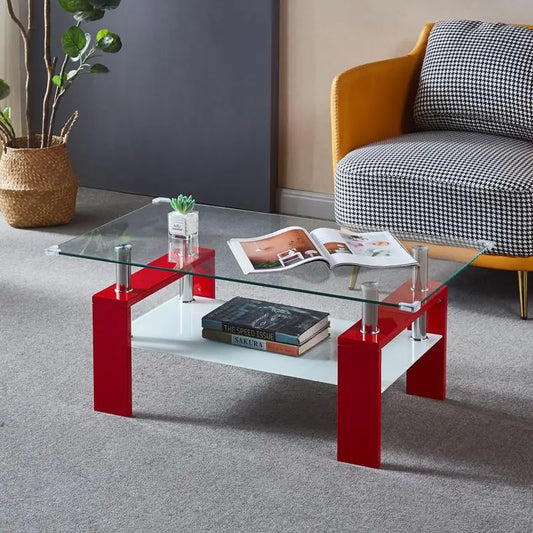 Red Rectangular Coffee Table