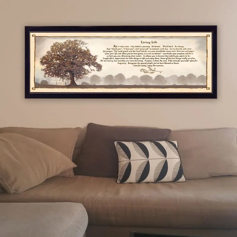 Living Life Framed Printed Wall Art