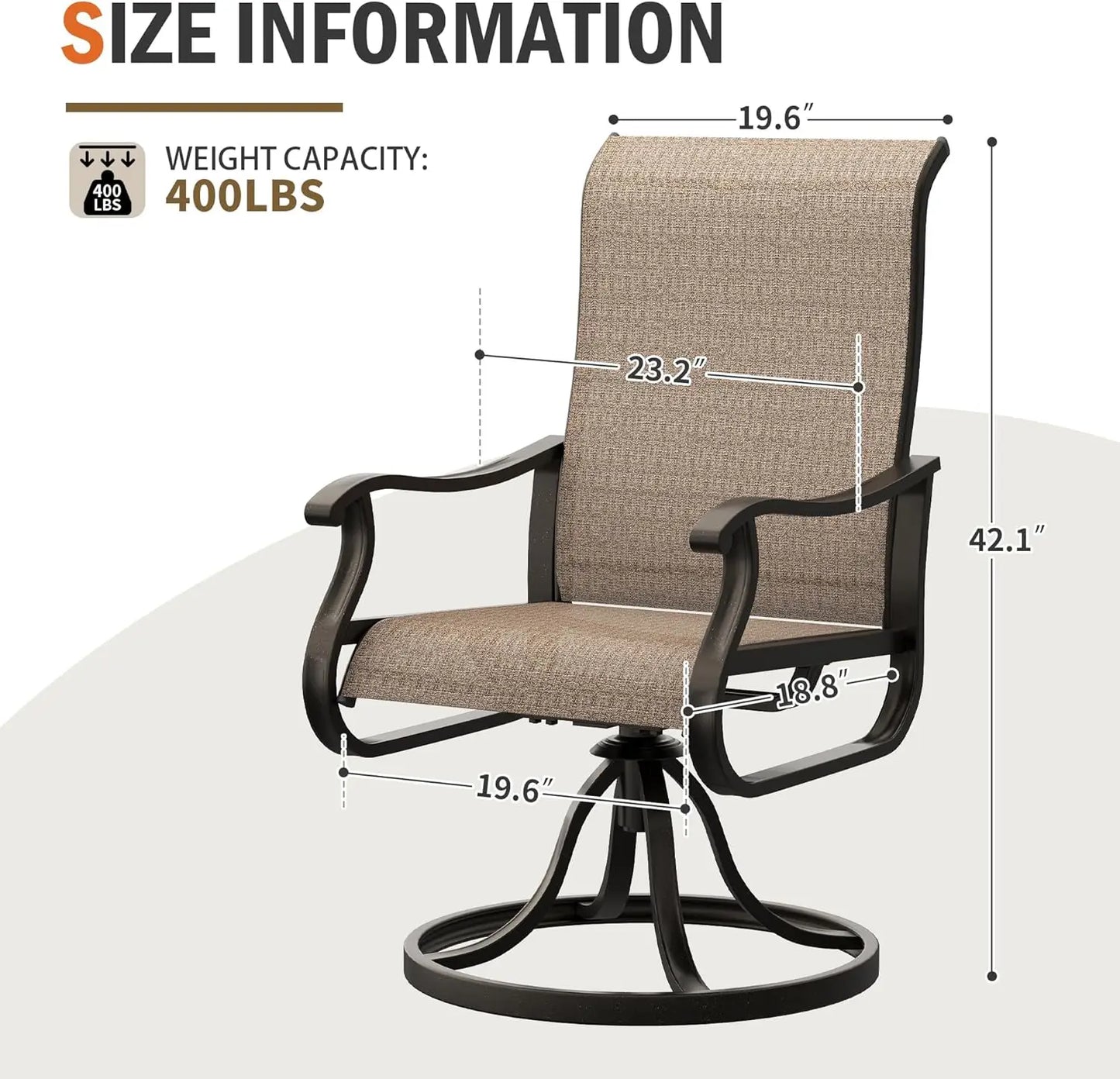 Patio Swivel Chairs Set of 4