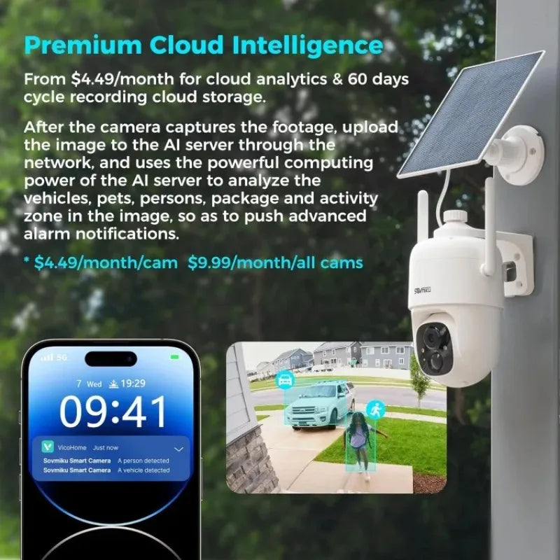 2K Solar Security Camera Wireless Outdoor