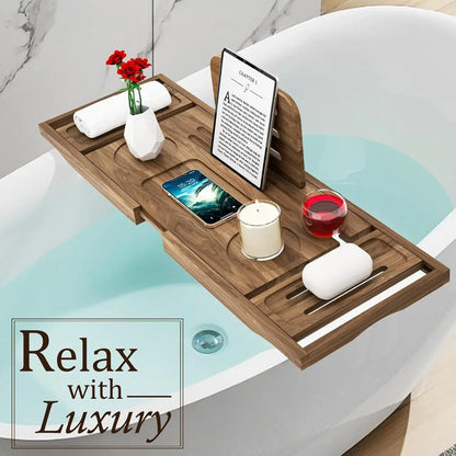Premium Teak Bathtub Caddy