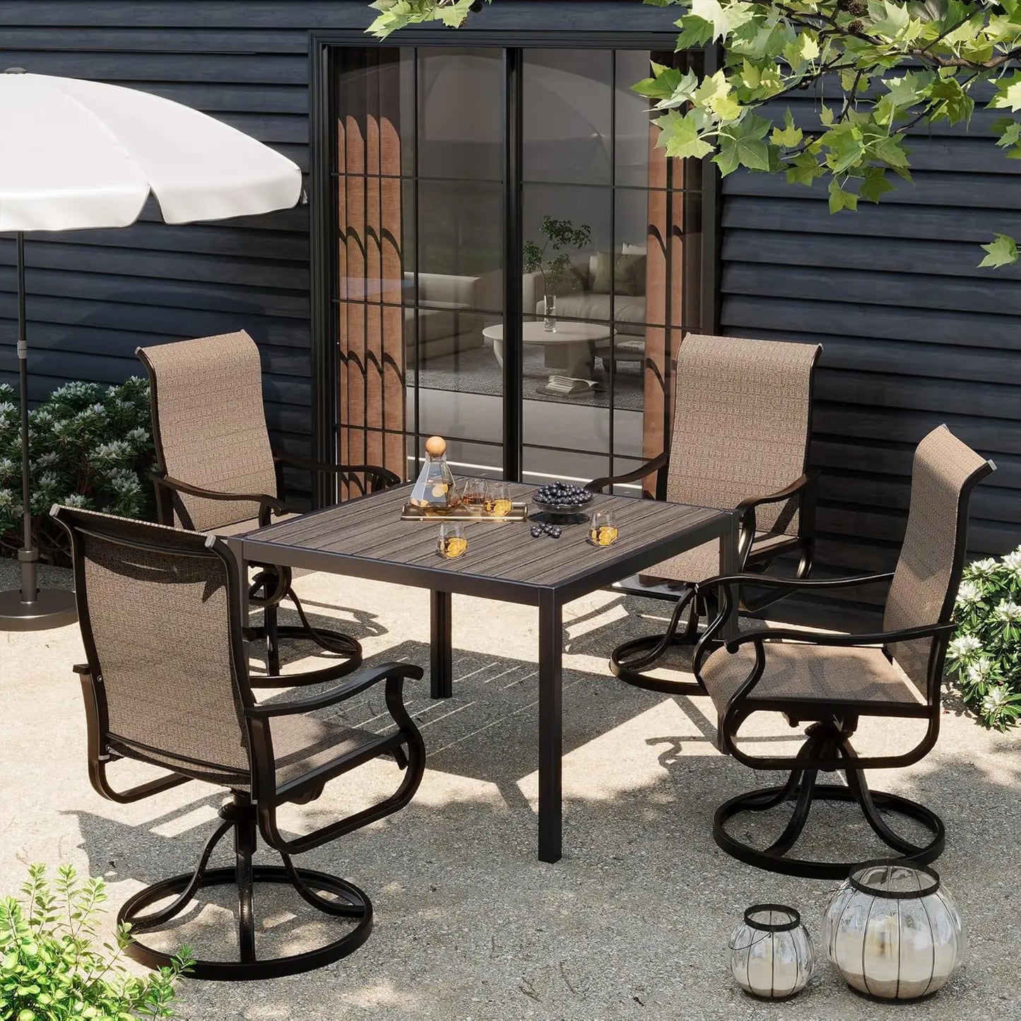Patio Swivel Chairs Set of 4
