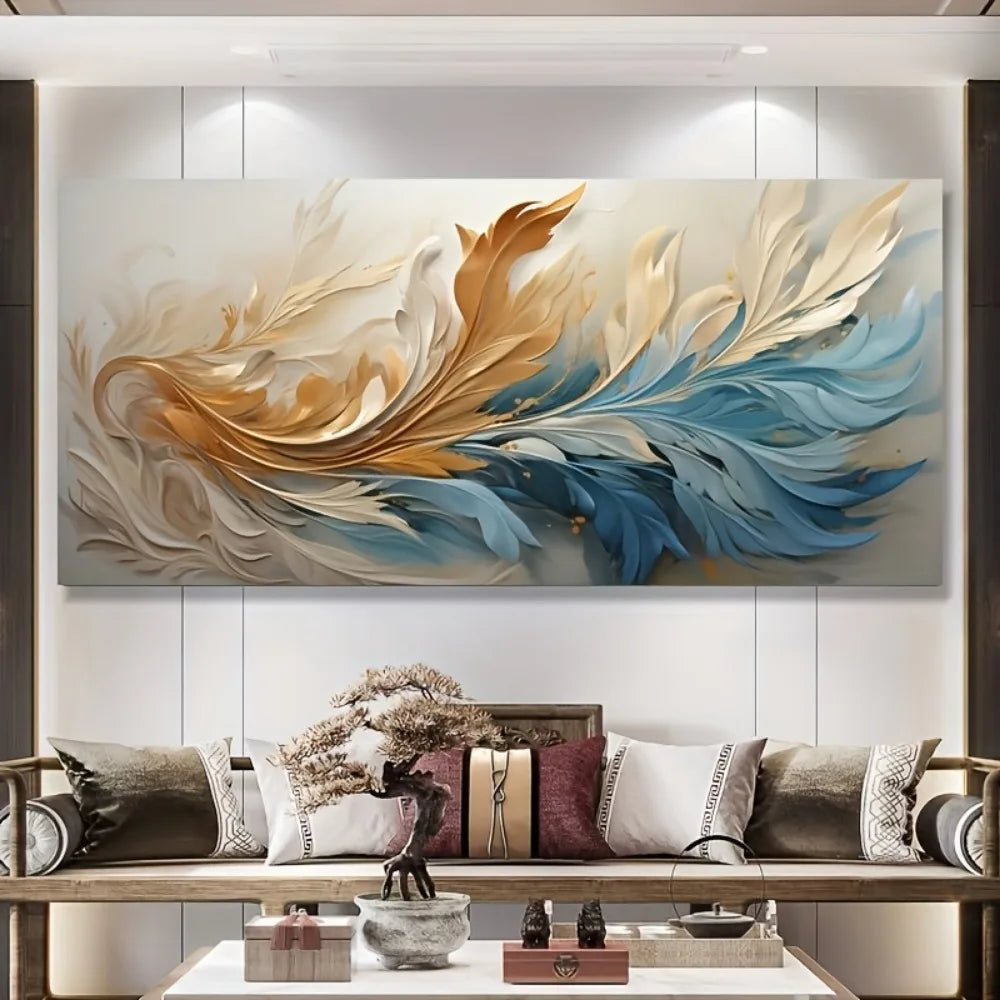 Gold Feather Canvas Art