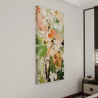 Pink, Orange And Green Floral Wall Art