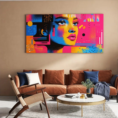 Vibrant Female silhouette Canvas Art