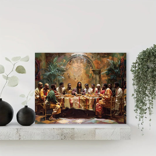 Black Last Supper Canvas Mural