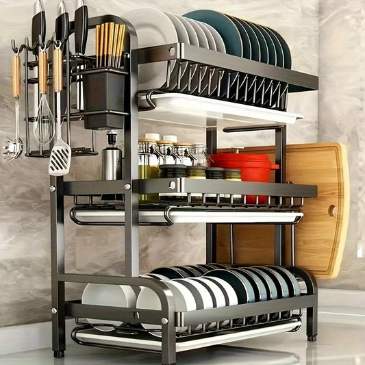 Three-Tier Space-Saving Dish RackK