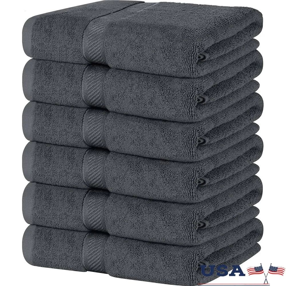 Soft Bath Towels Set of 6 100% Cotton