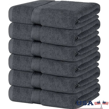Soft Bath Towels Set of 6 100% Cotton