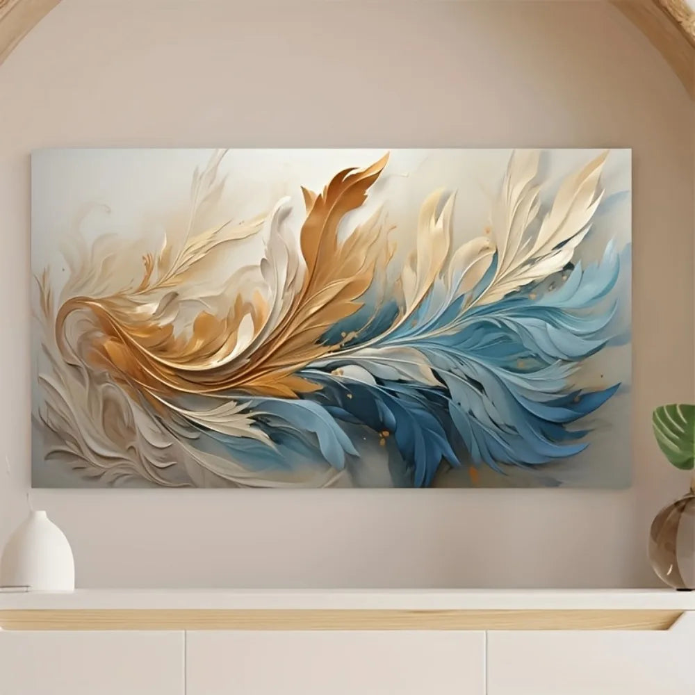 Gold Feather Canvas Art
