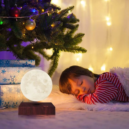 Magnetic Floating Rotating Moon Lamp with Wooden Base