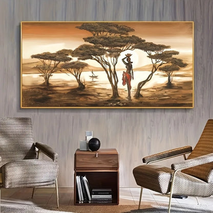 Pine Wood Framed African Sunset Framed Poster