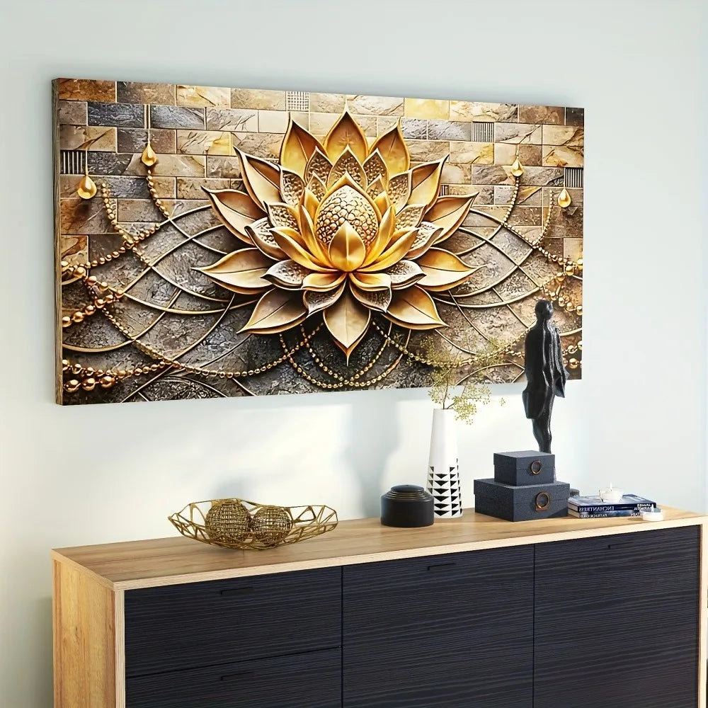 Black Gold Floral Canvas Art