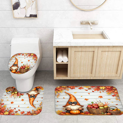 3Pcs Autumn Gnome Bathroom Mat Set