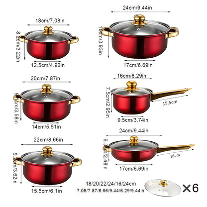 12-Piece Stainless Steel, Non-Stick, Kitchen Cookware