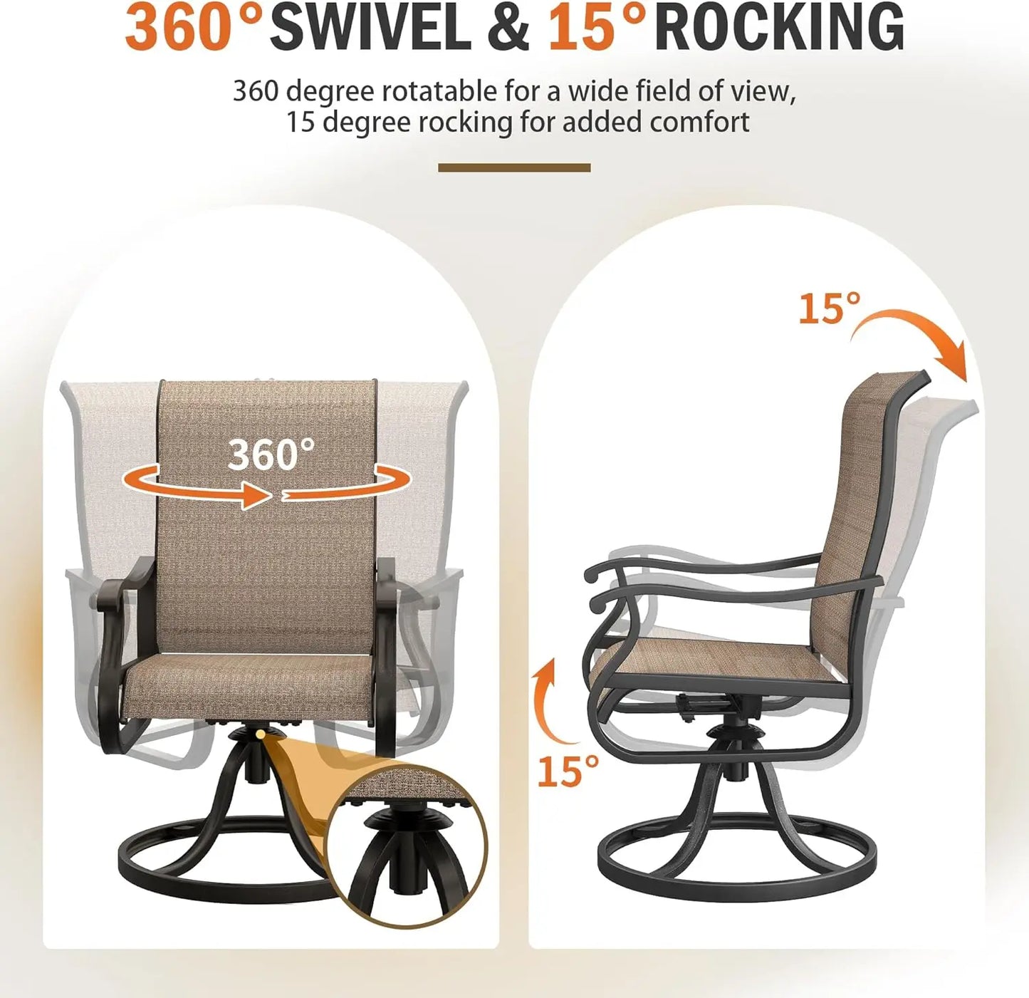 Patio Swivel Chairs Set of 4