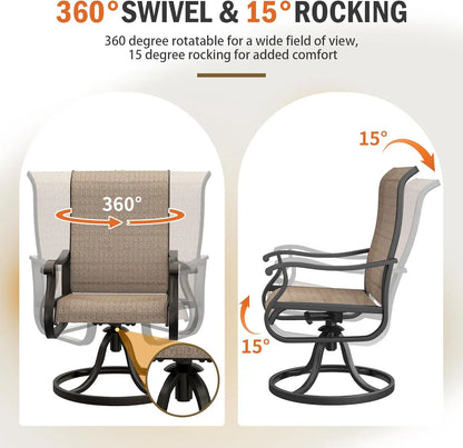 Patio Swivel Chairs Set of 4