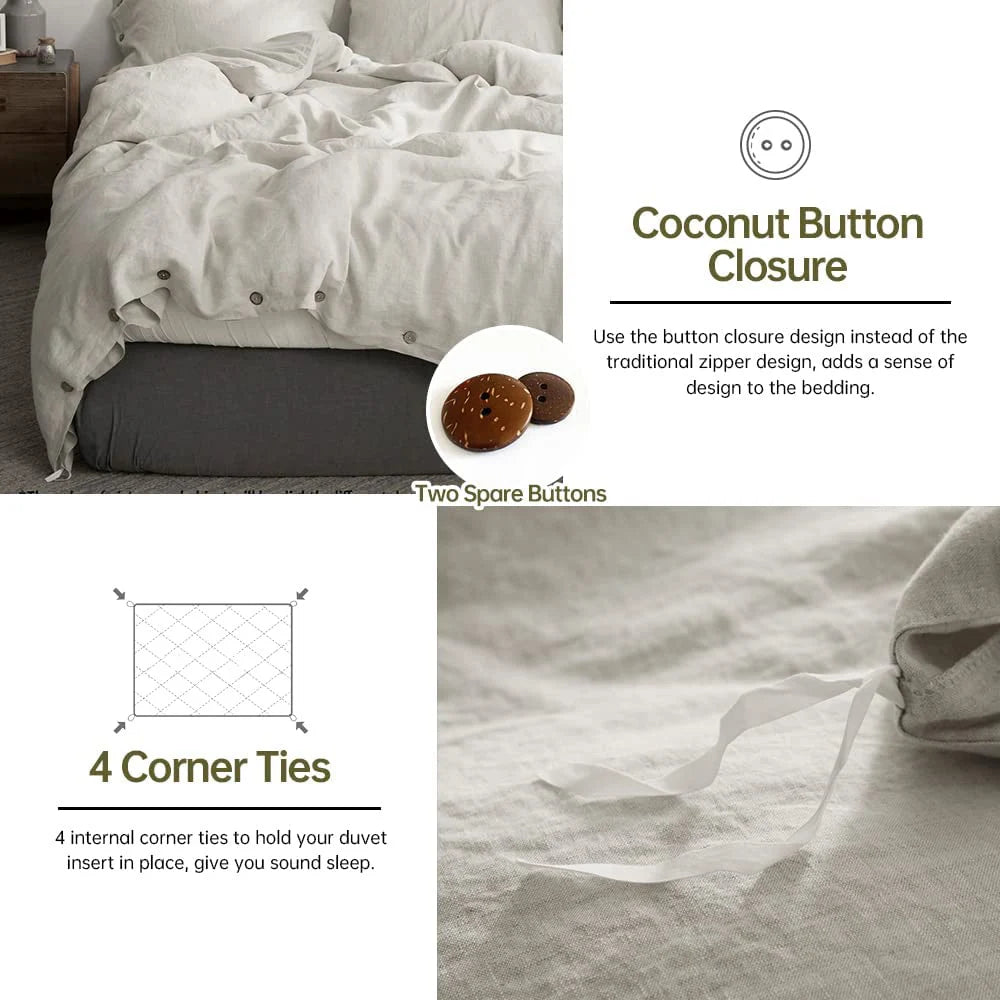 Linen 3Pcs Bedding Set