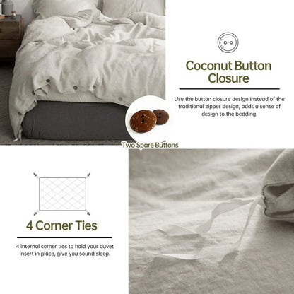Linen 3Pcs Bedding Set