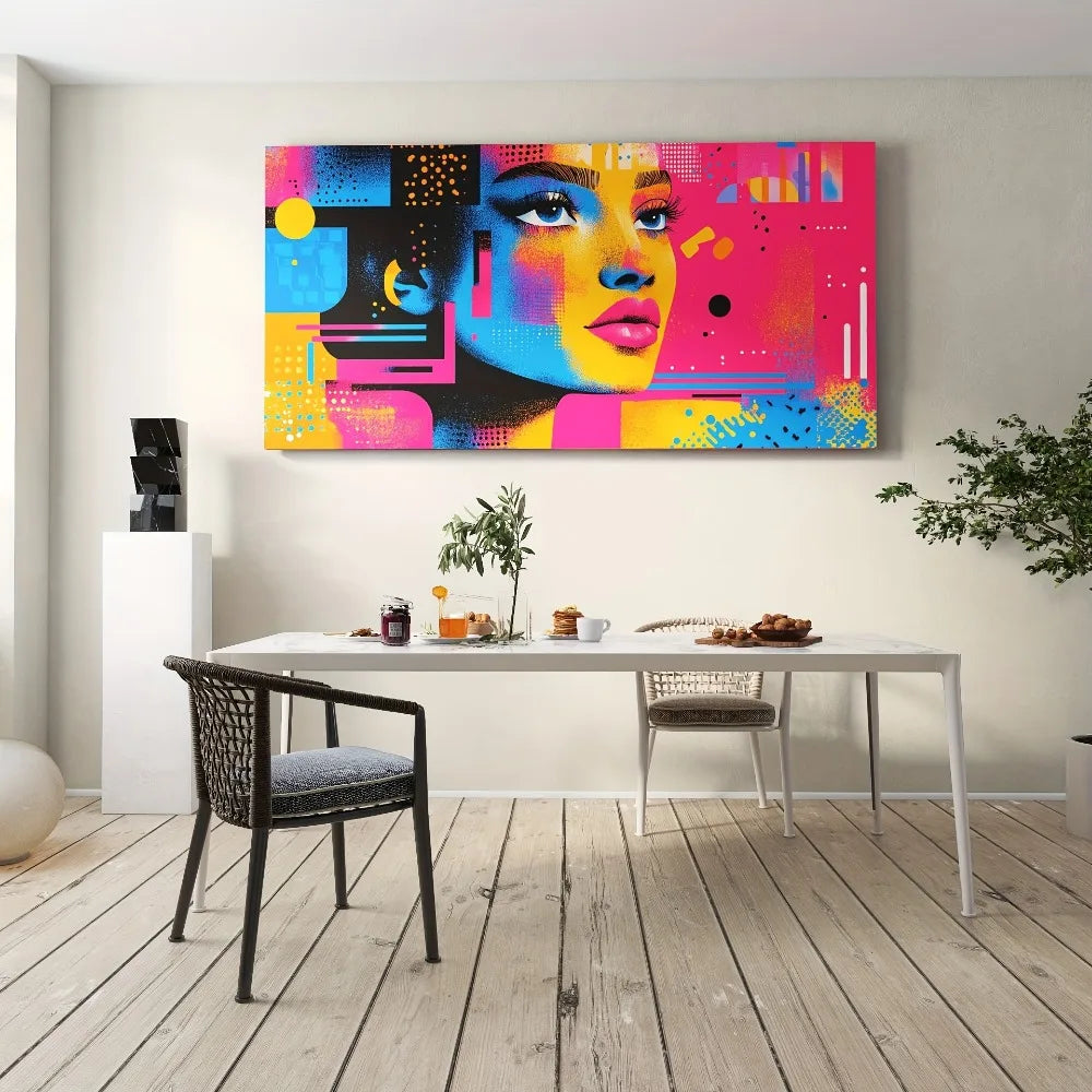 Vibrant Female silhouette Canvas Art