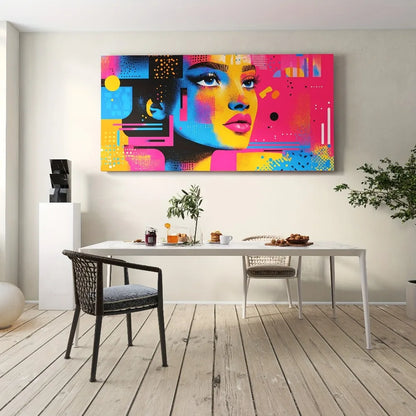 Vibrant Female silhouette Canvas Art