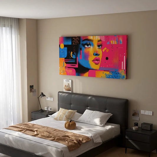 Vibrant Female silhouette Canvas Art