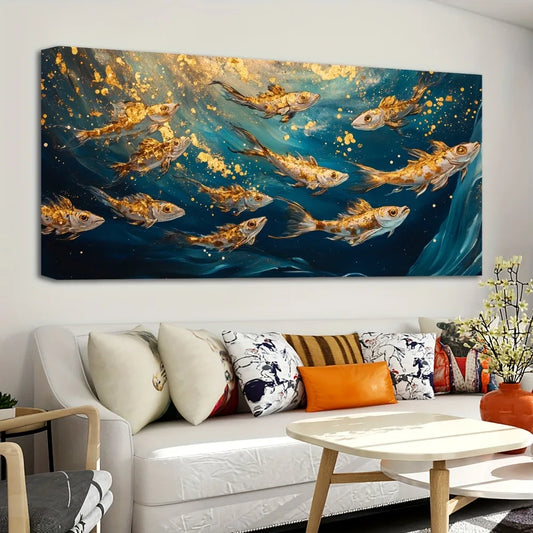 Abstract Ocean Dancing Goldfish