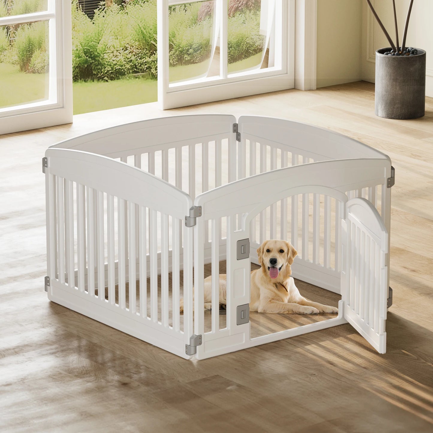 6 Panel 24IN Expandable Dog Playpen