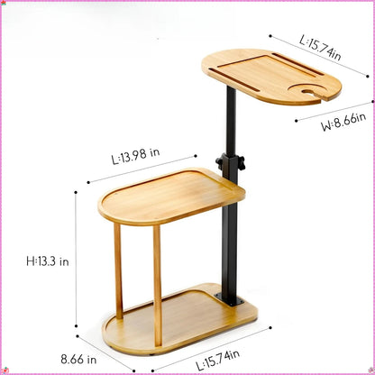 3 Tier Bathtub Tray Organizer, Bamboo Bath Shelf for Small Space & Wall Mounted Tubs