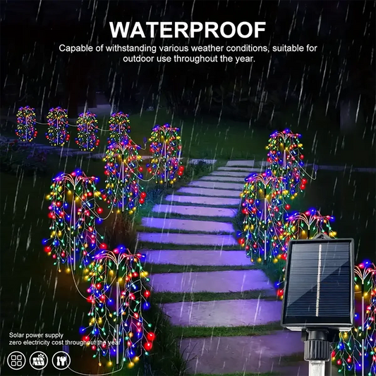 4Pack 680LED Christmas Solar Firecracker Outdoor Lights