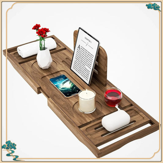Premium Teak Bathtub Caddy