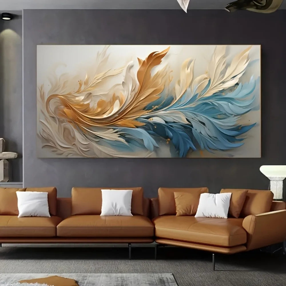 Gold Feather Canvas Art