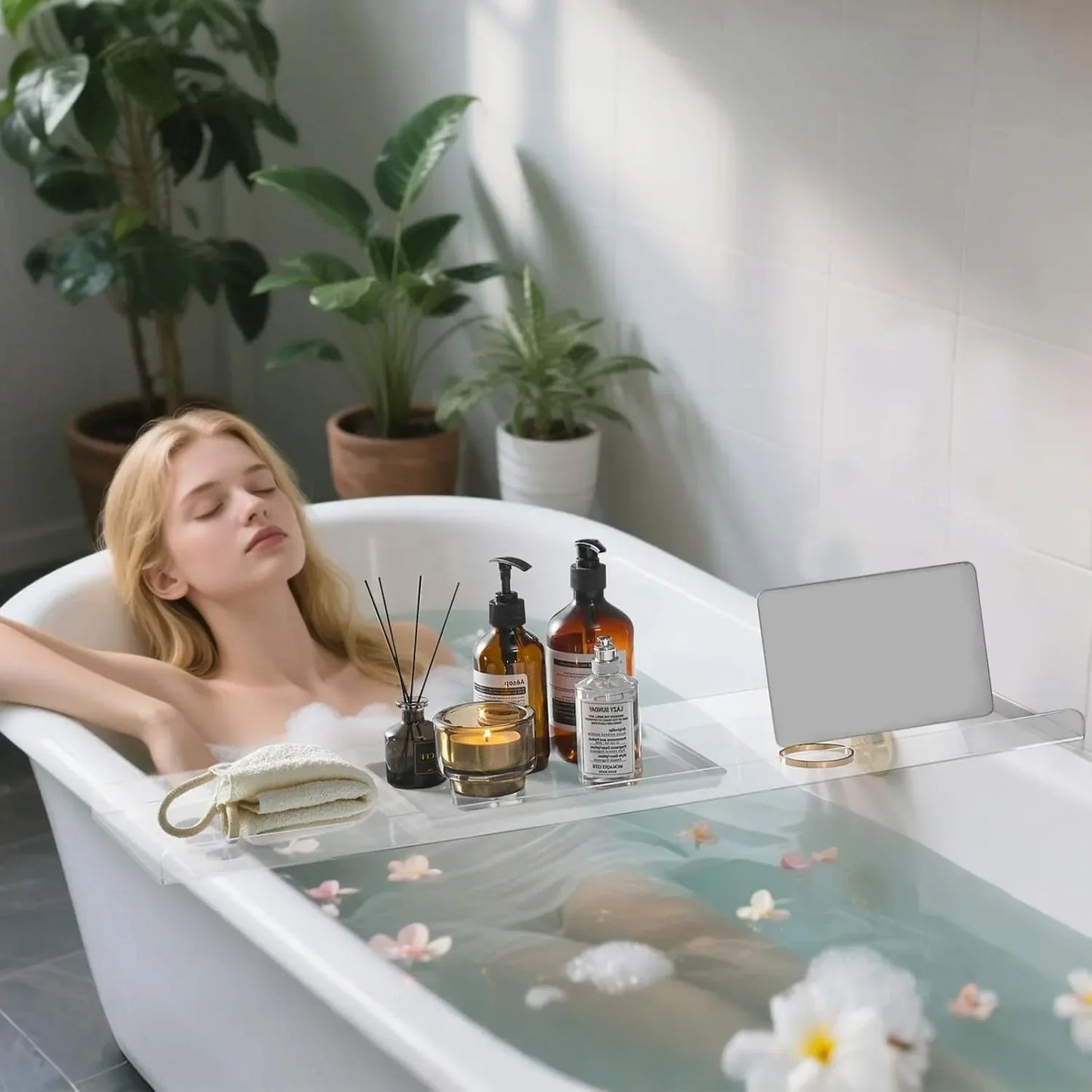 Luxury Acrylic Bathtub Tray Caddy