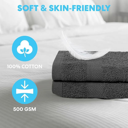 Soft Bath Towels Set of 6 100% Cotton